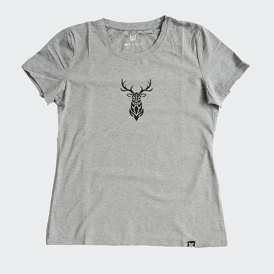 Women's T-shirt with Monochrome 'Stag Design' Print 